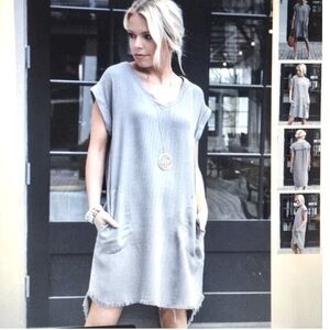Velvet Heart Women’s Gray Tencel Pamelia Shift Midi Dress Size Small